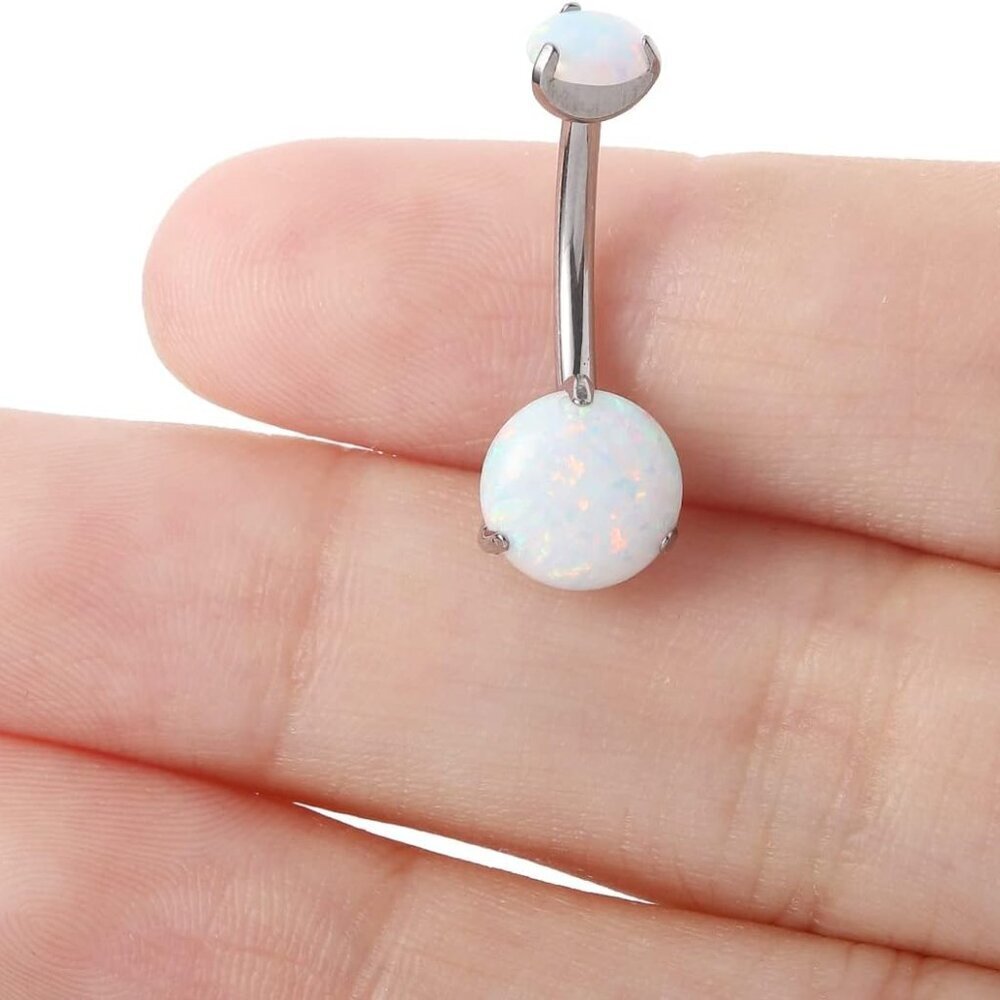 Titanium Belly Button Ring 14g Hypoallergenic Opa… - image 6